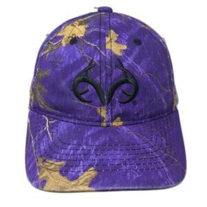 Realtree Antler Purple Camo Baseball Cap One Size Hat Strapback Hunting Logo